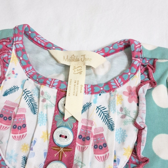 Matilda Jane Baby Girl Stained Glass Christmas Dress & Cavalier Leggings, 3-6 M - Picture 4 of 7